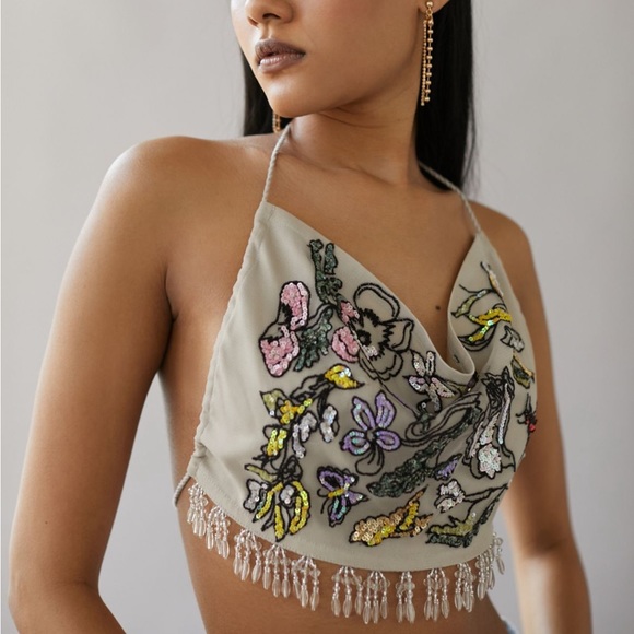 Urban Outfitters Tops - UO Cecily Beaded Halter Top